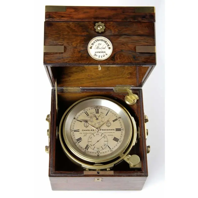 1900年頃　Chas Frodsham 住所入り　船舶時計　動作品　状態良好 Marine Chronometer by Charles Frodsham, No. 1909 | Time and
